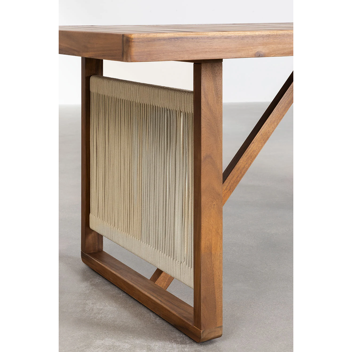 Juego de Comedor 6 Sillas Mesa Rectangular en Madera de Acacia (200 x 100cm) 4