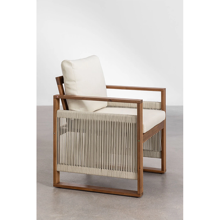 Juego de Comedor 6 Sillas Mesa Rectangular en Madera de Acacia (200 x 100cm) 7