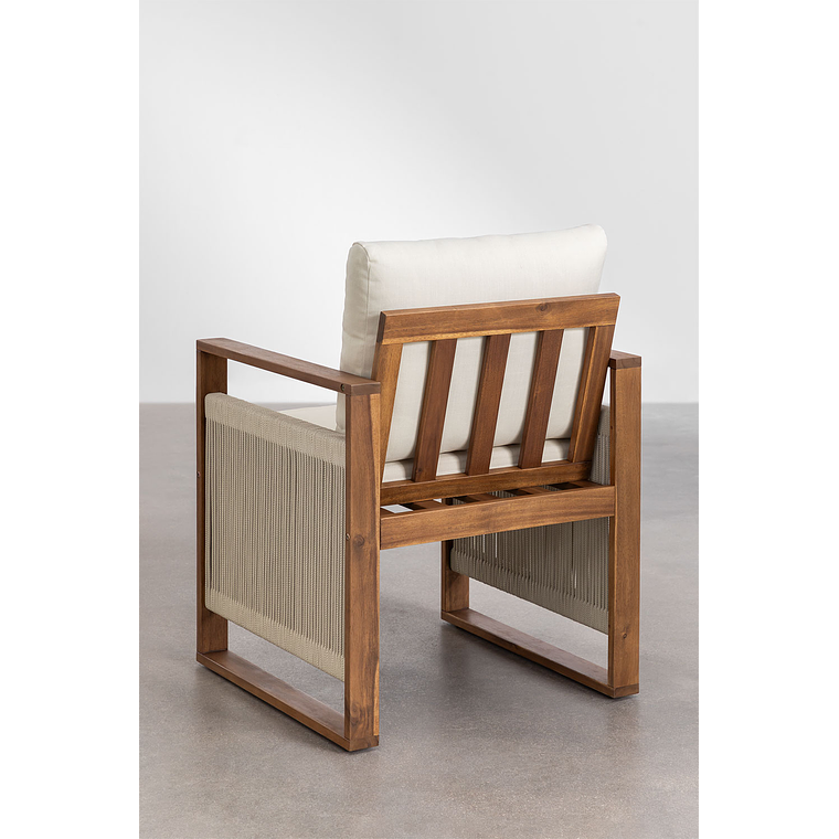 Juego de Comedor 6 Sillas Mesa Rectangular en Madera de Acacia (200 x 100cm) 8