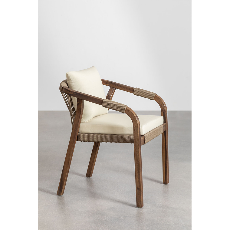 Juego de Comedor Extensible Rectangular 10 Sillas en Madera de Acacia (200-300 x 100cm) 8