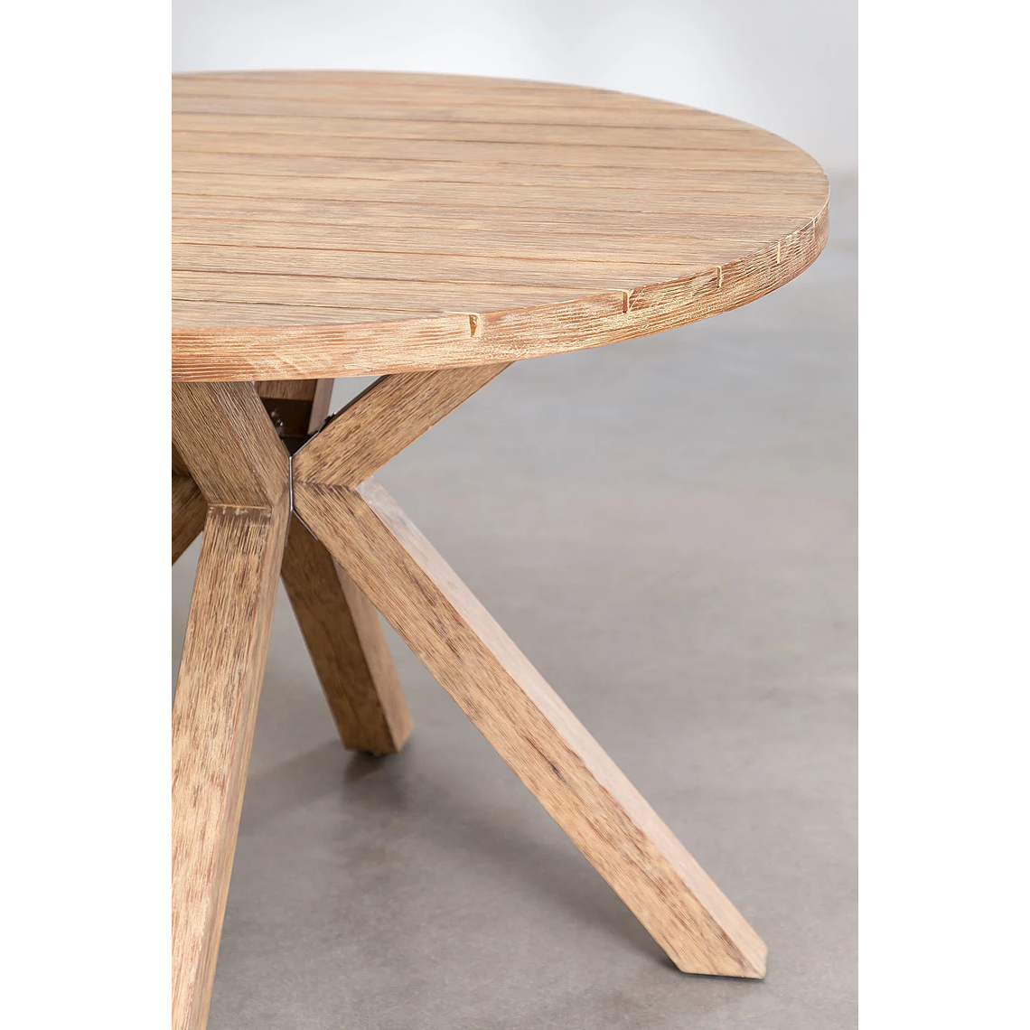 Juego de Comedor Redondo 6 Sillas en Madera de Eucalipto (120cm) 6
