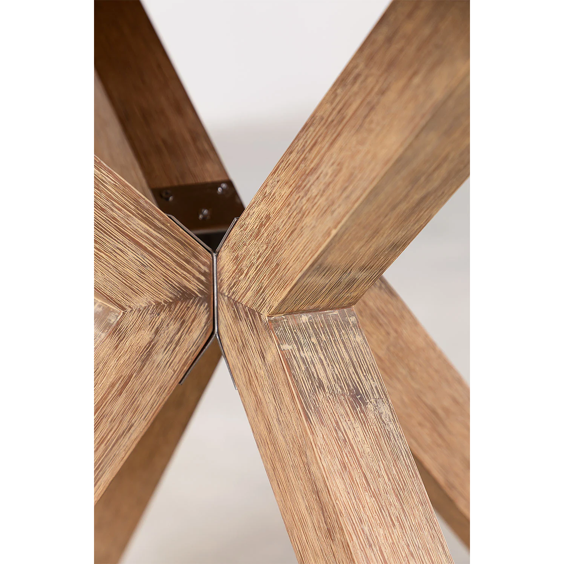 Juego de Comedor Redondo 6 Sillas en Madera de Eucalipto (120cm) 7