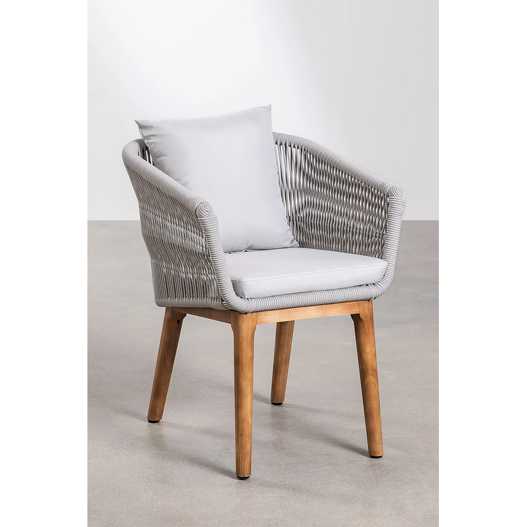 Juego de Comedor Redondo 6 Sillas en Madera de Eucalipto (120cm) 9