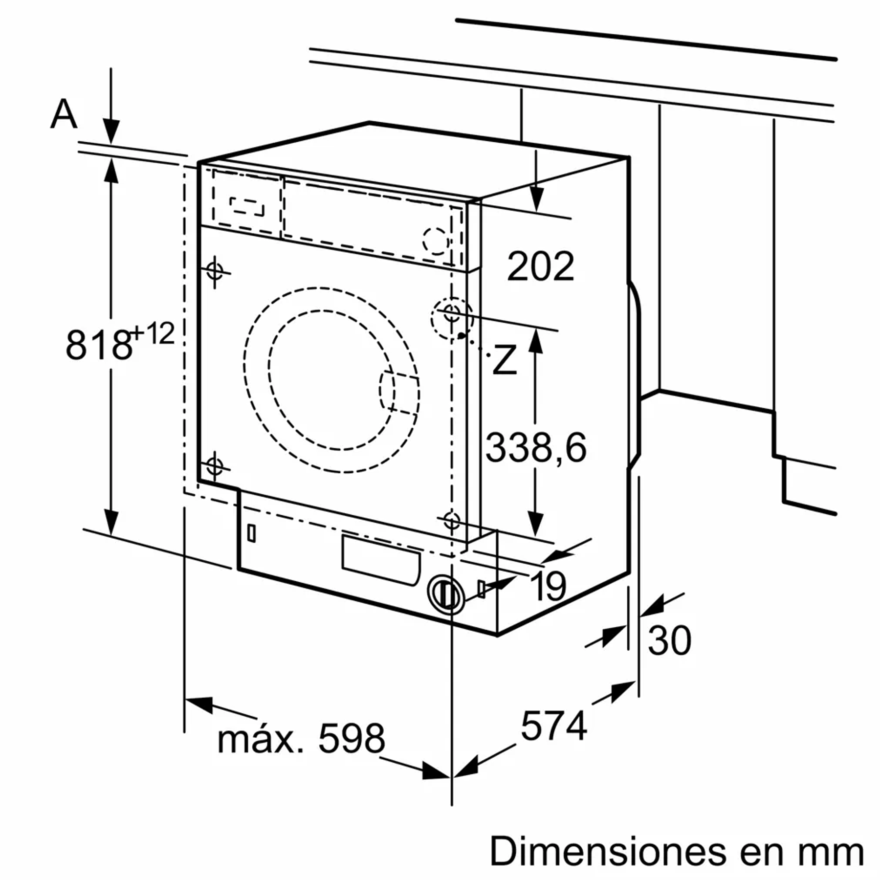 Serie 6 Lavadora integrable 8 kg 1200 r.p.m.