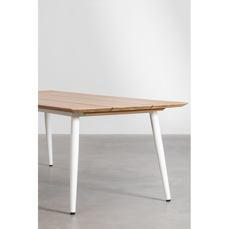 Juego de Comedor Rectangular 10 Sillas en Reposabrazos en Madera de Acacia (240 x 100 cm) Lowel 5