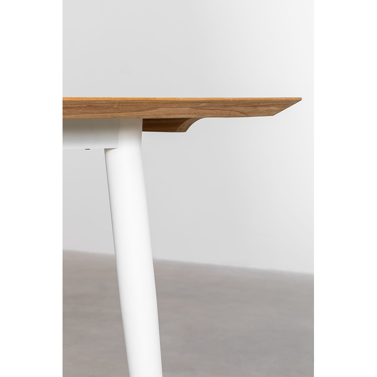 Juego de Comedor Rectangular 10 Sillas en Reposabrazos en Madera de Acacia (240 x 100 cm) Lowel 6