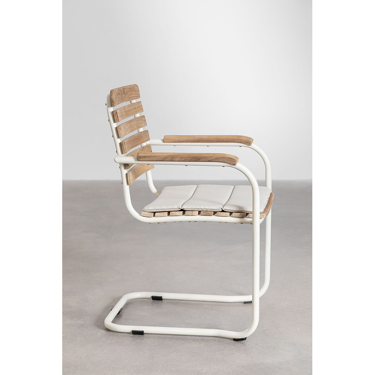 Juego de Comedor Rectangular 10 Sillas en Reposabrazos en Madera de Acacia (240 x 100 cm) Lowel 8