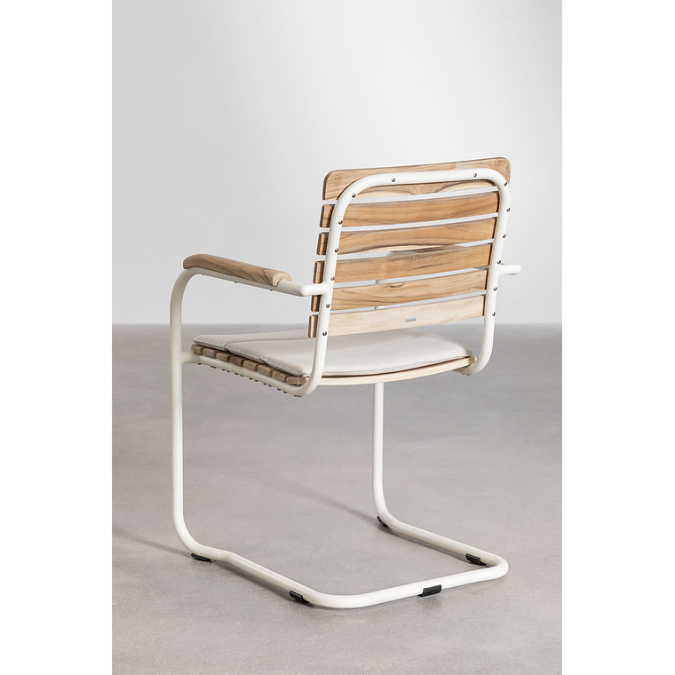 Juego de Comedor Rectangular 10 Sillas en Reposabrazos en Madera de Acacia (240 x 100 cm) Lowel 9