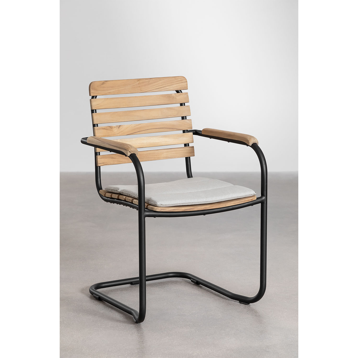 Juego de Comedor Rectangular 10 Sillas en Reposabrazos en Madera de Acacia (240 x 100 cm) Lowel 13