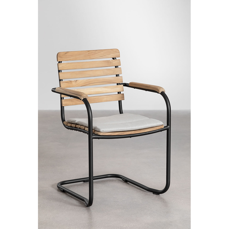 Juego de Comedor Rectangular 10 Sillas en Reposabrazos en Madera de Acacia (240 x 100 cm) Lowel 13