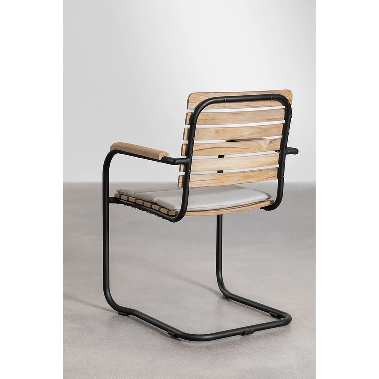 Juego de Comedor Rectangular 10 Sillas en Reposabrazos en Madera de Acacia (240 x 100 cm) Lowel 15