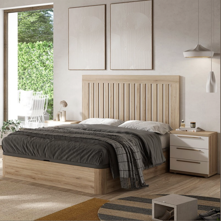 Respaldo + dos veladores con 3 cajones Kronos 150 cm 1