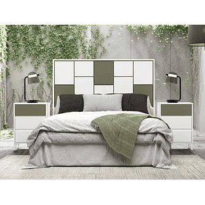 Respaldo + dos veladores con 3 cajones 163 cm GHIO