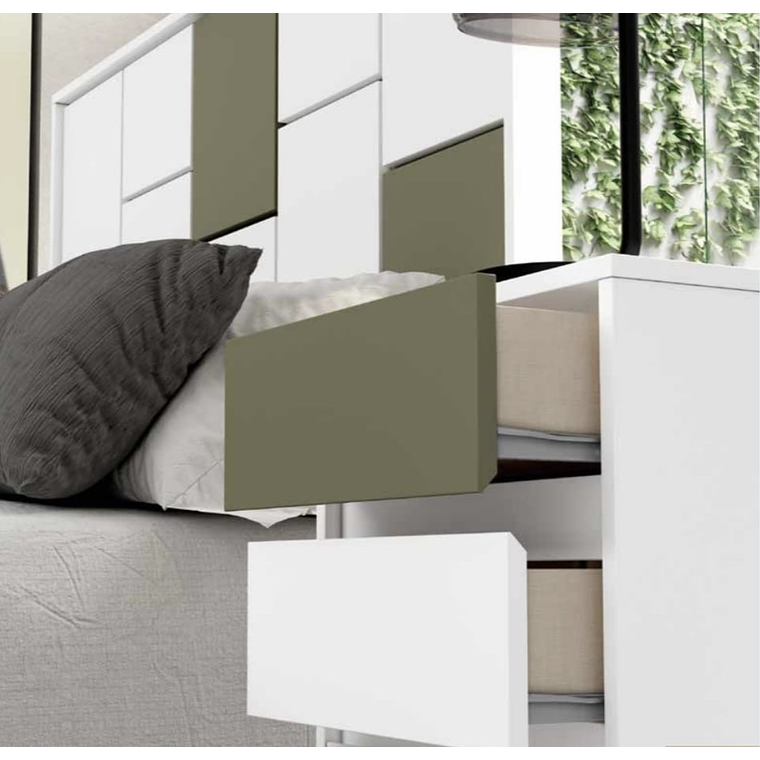 Respaldo + dos veladores con 3 cajones 163 cm GHIO 2