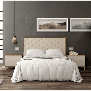 Respaldo + dos veladores con 2 cajones 161 cm GHIO