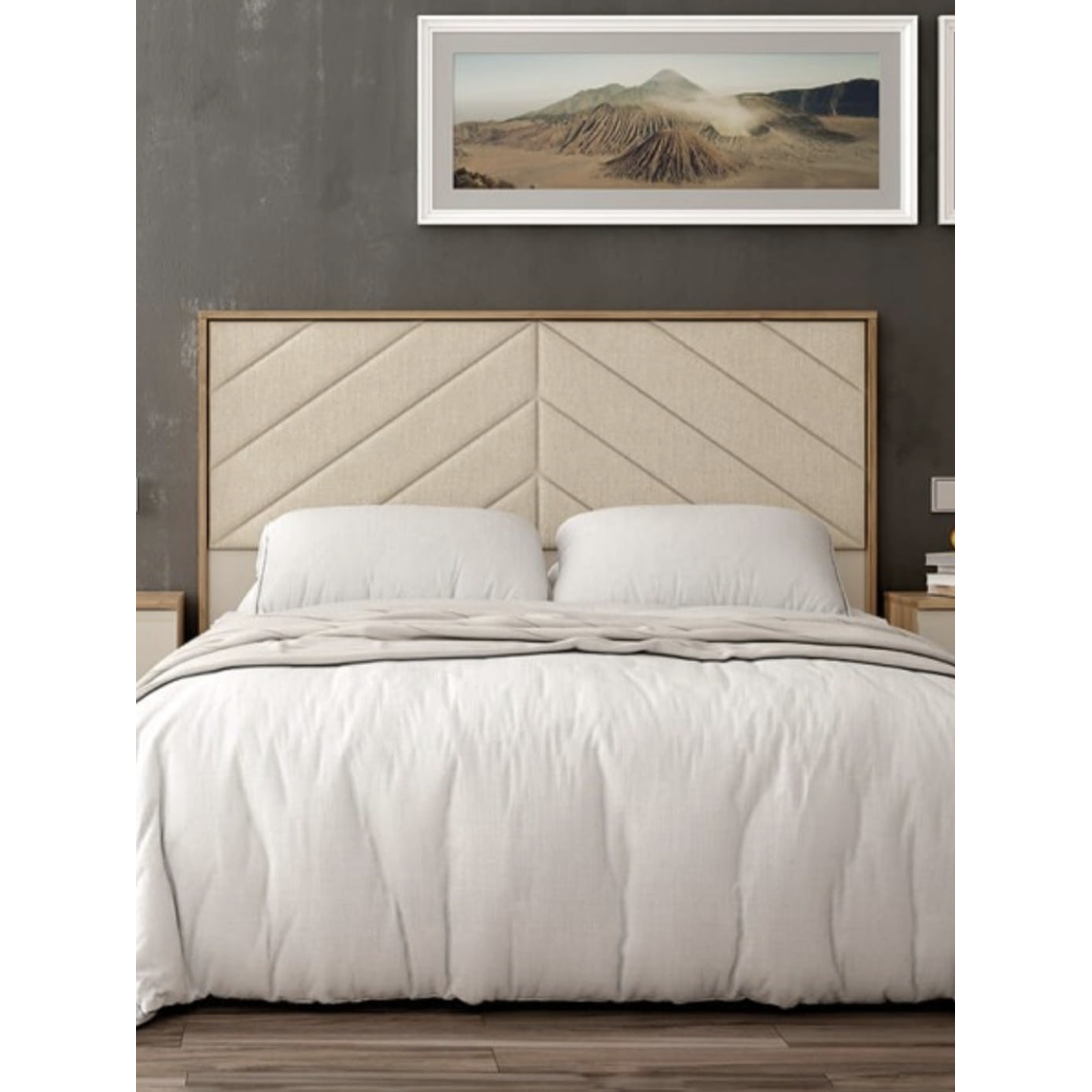 Respaldo + dos veladores con 2 cajones 161 cm GHIO 2