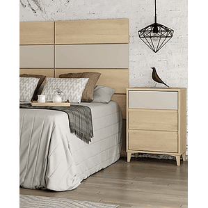 Respaldo + dos veladores con 3 cajones 161 cm GHIO