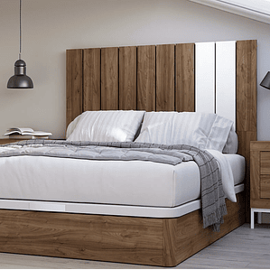 Respaldo + dos veladores con 2 cajones con patas metalicas 161 cm JAVA