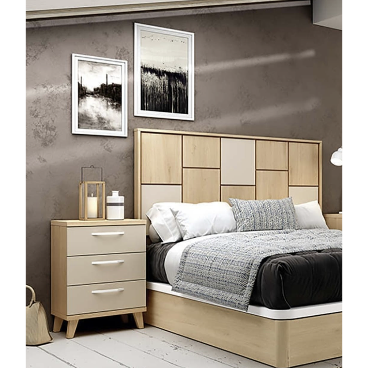 Respaldo + dos veladores con 3 cajones 161 cm GHIO 2