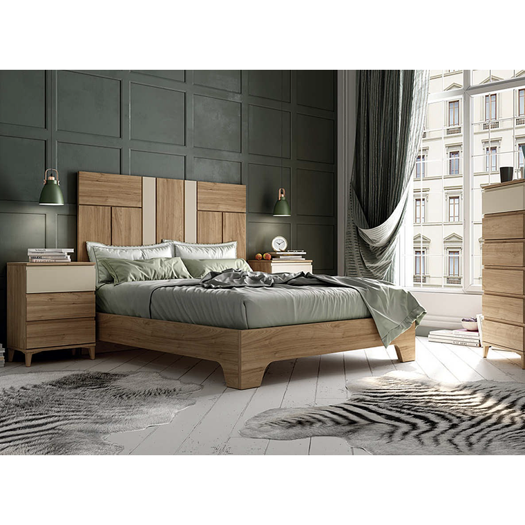 Respaldo + dos veladores con 3 cajones 161 cm GHIO 2