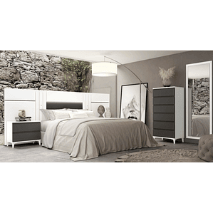 Respaldo + sinfonier + espejo + dos veladores con 2 cajones 258 cm GHIO