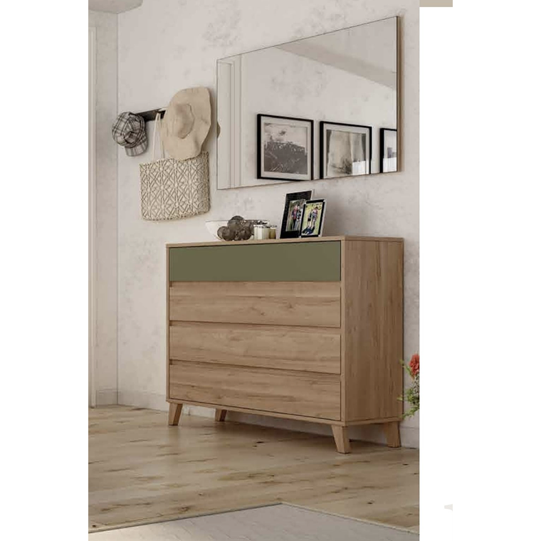 Respaldo + comoda + espejo + dos veladores con 2 cajones 273 cm GHIO 3