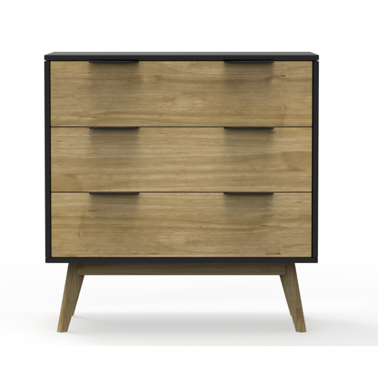 CÓMODA LAVUS 3C PINO BOCAMINA/CERA 80 cm 1