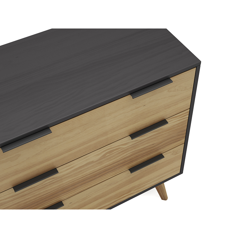 CÓMODA LAVUS 3C PINO BOCAMINA/CERA 80 cm 2