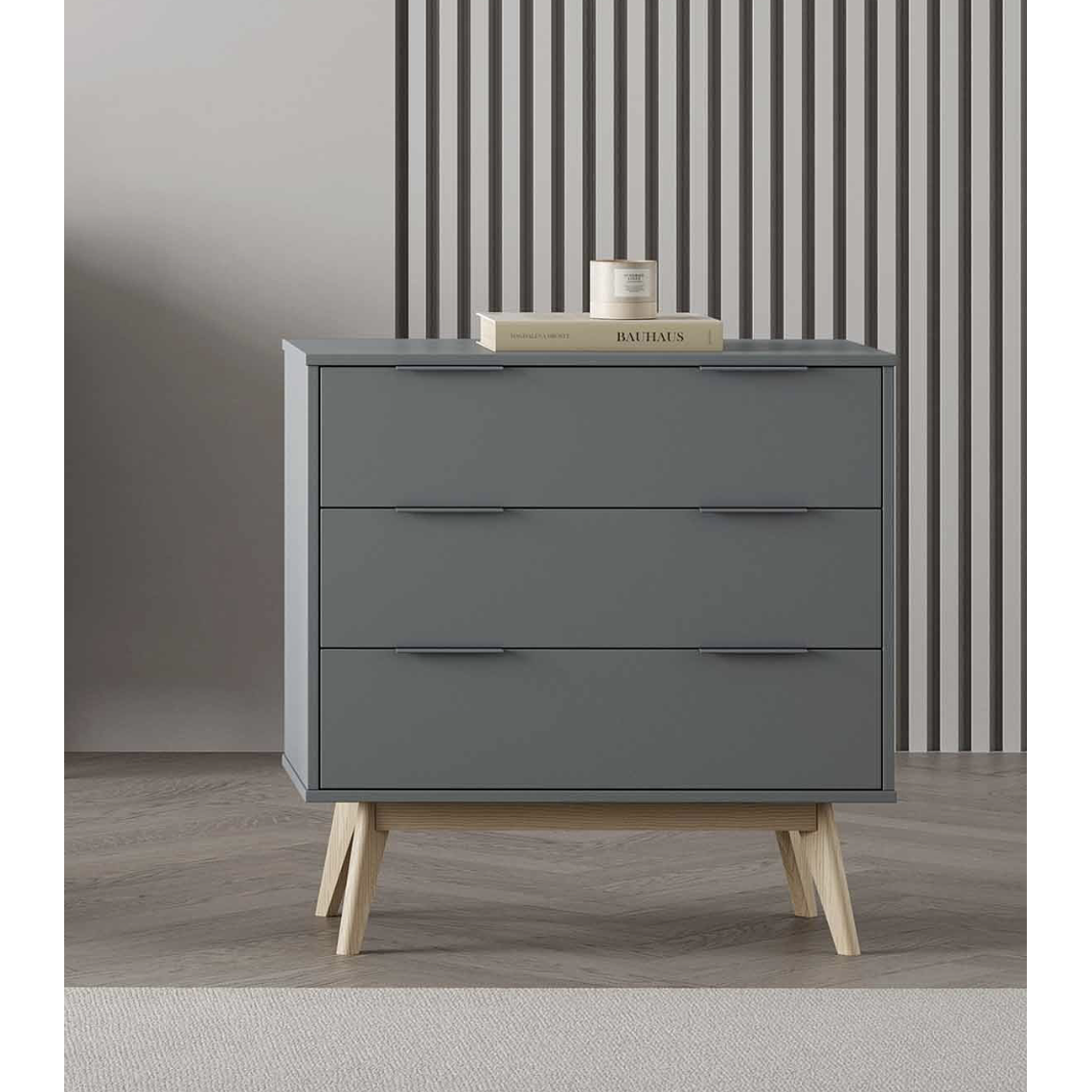 CÓMODA PISCI 3C NORDICA VERDE KAKI 80 cm 1