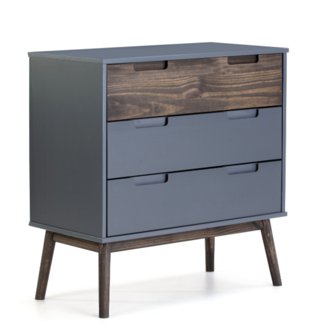 CÓMODA NUBE 3 CAJONES MADERA DE PINO ANTRACITA 80 CM 2