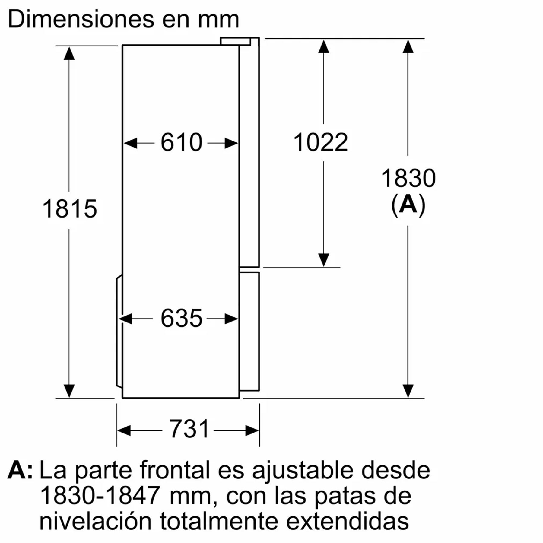 Serie 4 Multipuerta 183 x 90.5 cm Acero cepillado antihuellas