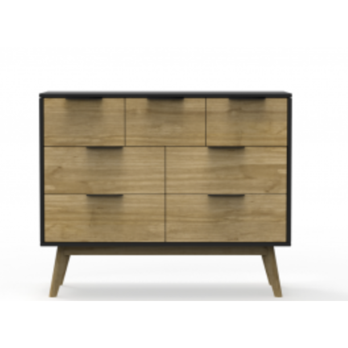 CÓMODA LAVUS 4+3 CAJONES PINO BOCAMINA/CERA 120 CM 1