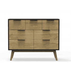 CÓMODA LAVUS 4+3 CAJONES PINO BOCAMINA/CERA 120 CM