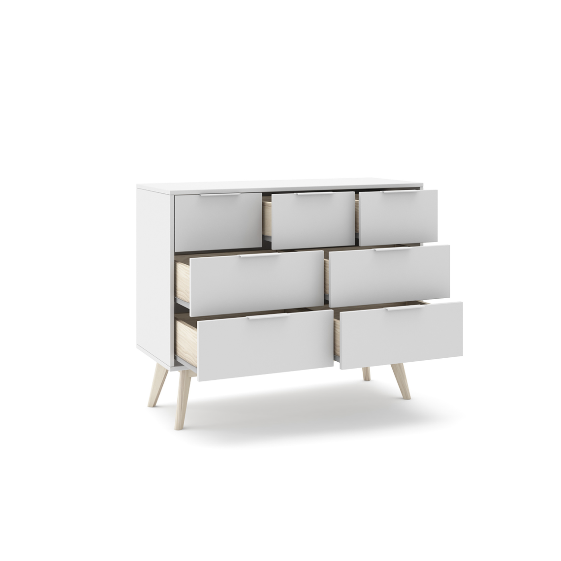 CÓMODA CAMPA 4+3 CAJONES BLANCO 120 CM 4