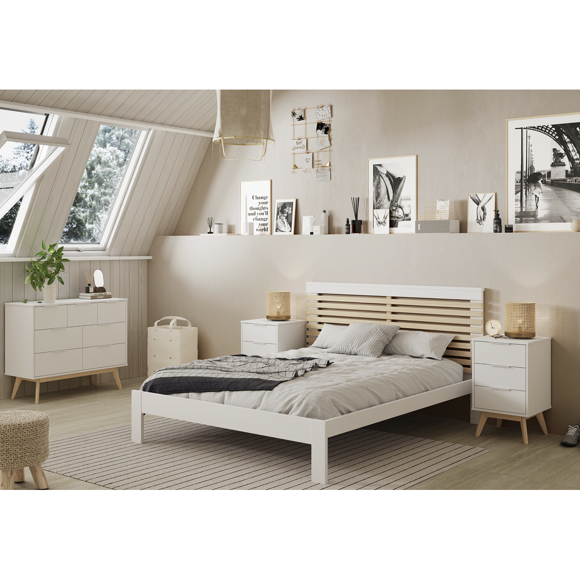 CÓMODA CAMPA 4+3 CAJONES BLANCO 120 CM 5