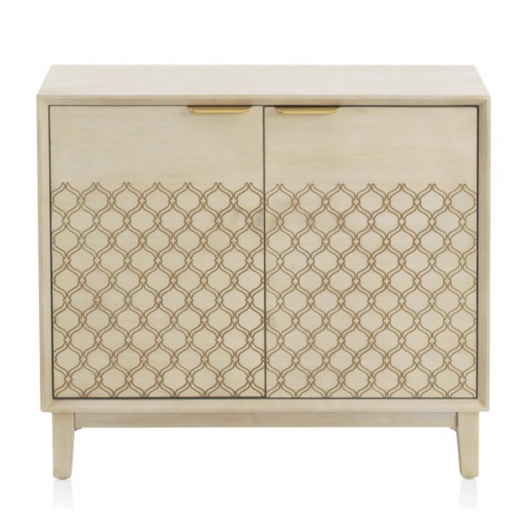 CÓMODA DE 2 PUERTAS CHAPA ROBLE MARFIL 84 CM 1