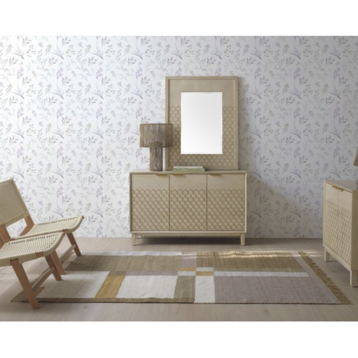 CÓMODA DE 2 PUERTAS CHAPA ROBLE MARFIL 84 CM 2