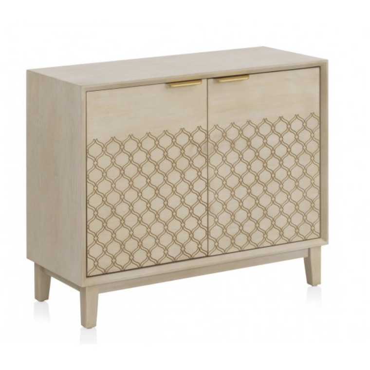 CÓMODA DE 2 PUERTAS CHAPA ROBLE MARFIL 84 CM 4