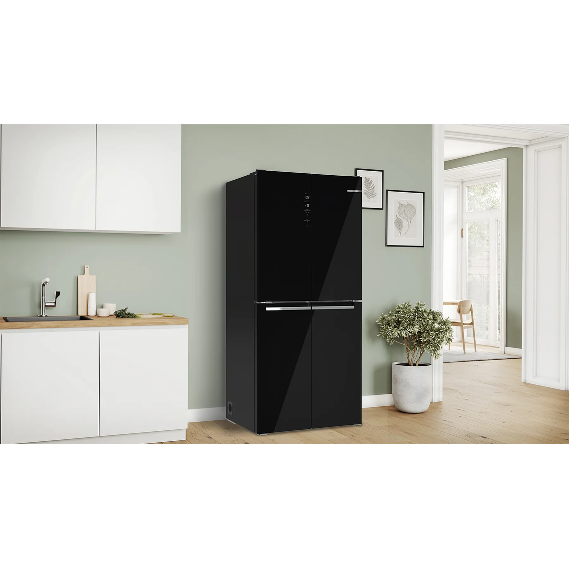 Serie 4 Multipuerta puertas de cristal 189.5 x 85.5 cm Negro 2