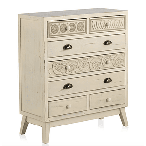 CÓMODA VINTAGE 7 CAJONES DE 80CM