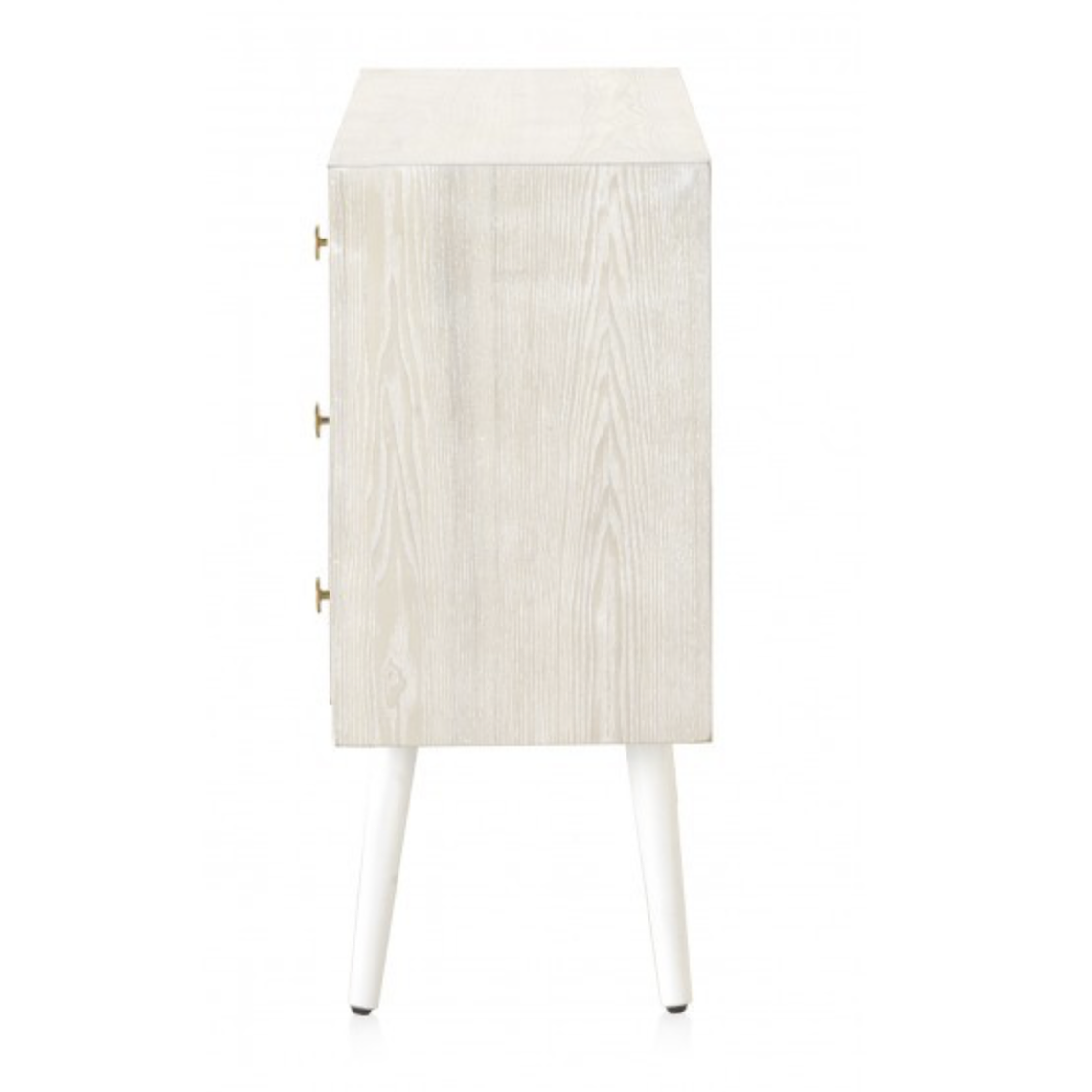 CÓMODA 3 CAJONES PATINADO BLANCO 80 CM 4