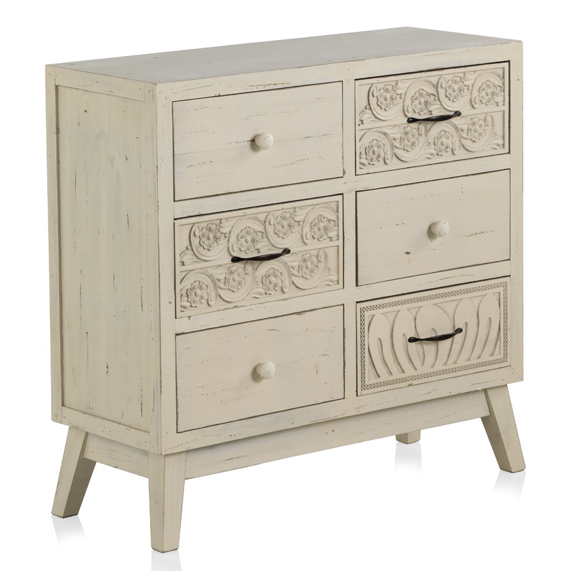 CÓMODA VINTAGE 6 CAJONES DE 76CM 1