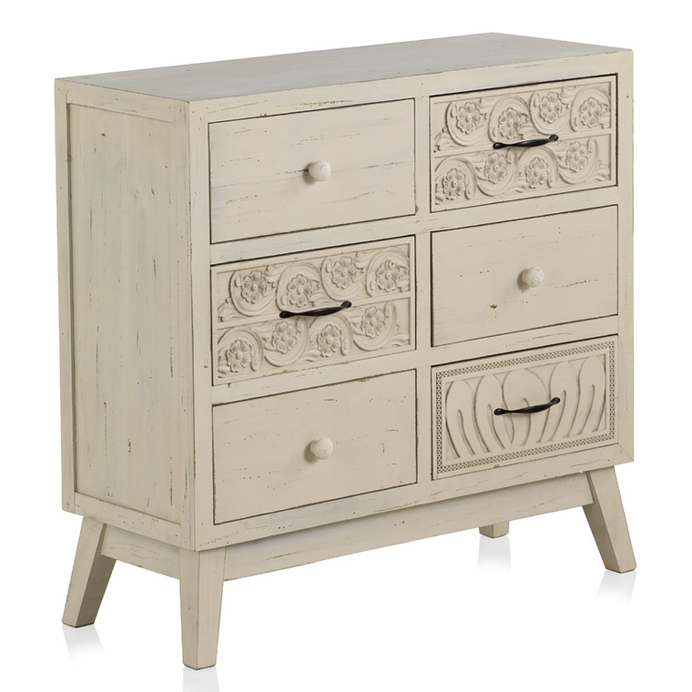 CÓMODA VINTAGE 6 CAJONES DE 76CM 1