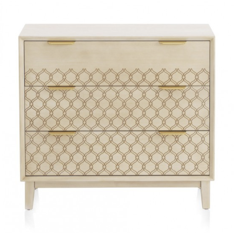 CÓMODA DE 3 CAJONES CHAPA DE ROBLE 85 CM 1