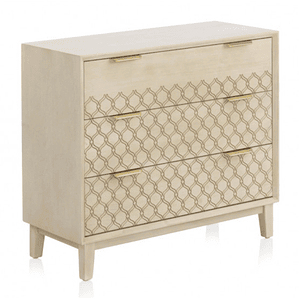 CÓMODA DE 3 CAJONES CHAPA DE ROBLE 85 CM