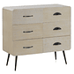 CÓMODA DE 6 CAJONES MADERA NATURAL PATAS METALICAS 73 CM - Miniatura 2