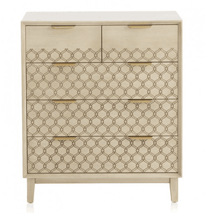 CÓMODA DE 5 CAJONES CHAPA ROBLE 80 CM