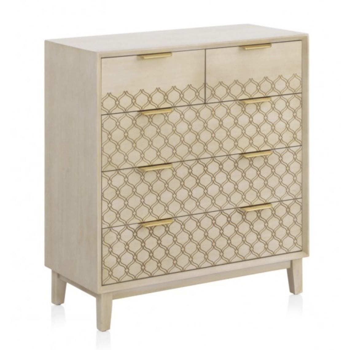 CÓMODA DE 5 CAJONES CHAPA ROBLE 80 CM 2