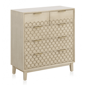 CÓMODA DE 5 CAJONES CHAPA ROBLE 80 CM