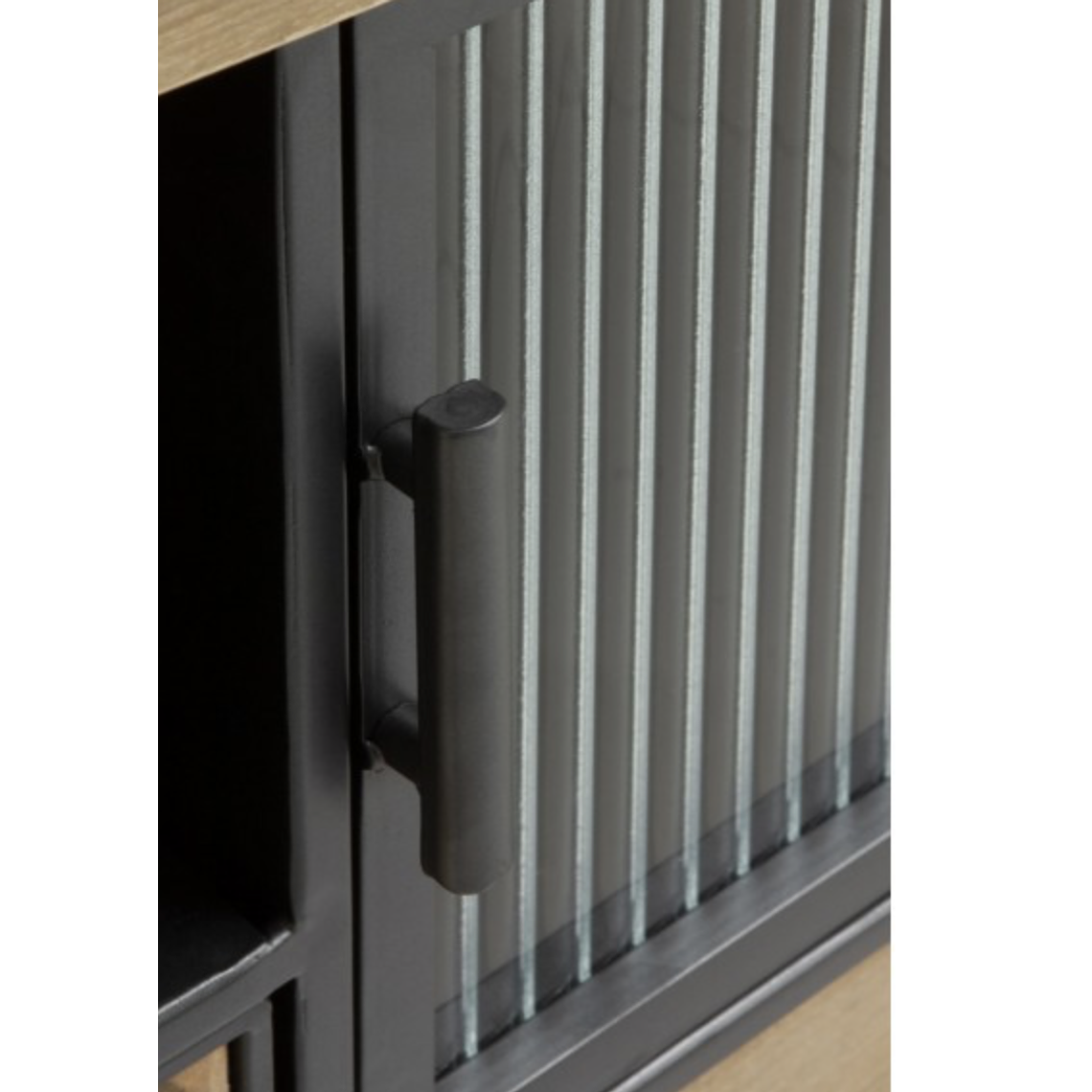 CÓMODA METALICA CON TAPA DE MADERA 80CM 4